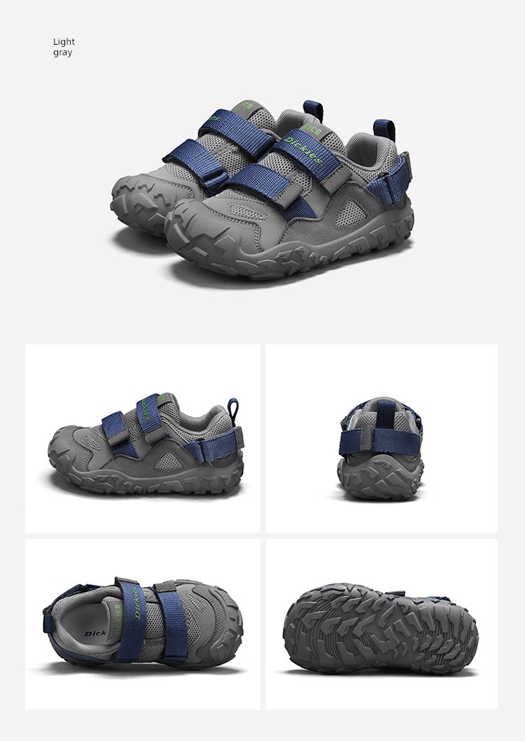 Dickies Kidsren's Sports Shoes New Style Medium and Large Kidsren's Velcro Anti-Slip Outdoor Hiking Shoes Soft-Soled Running Shoes — 24