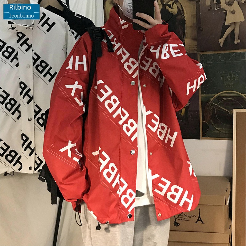 Manyin letter spring and autumn easy Cardigan stand collar Jacket