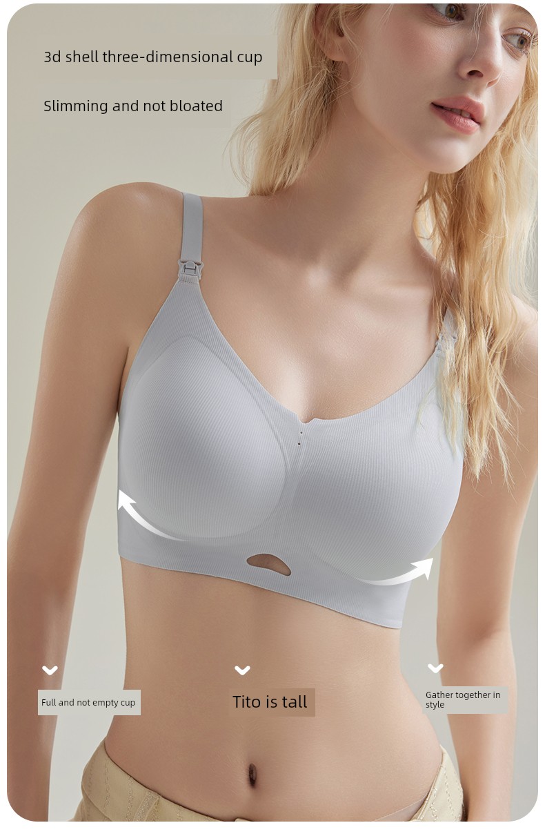 Koyobi Pregnancy and Nursing Bra, Postpartum Breastfeeding Special Bra, Seamless Gathered Anti-Sagging Large Size Antibacterial Bra — 7
