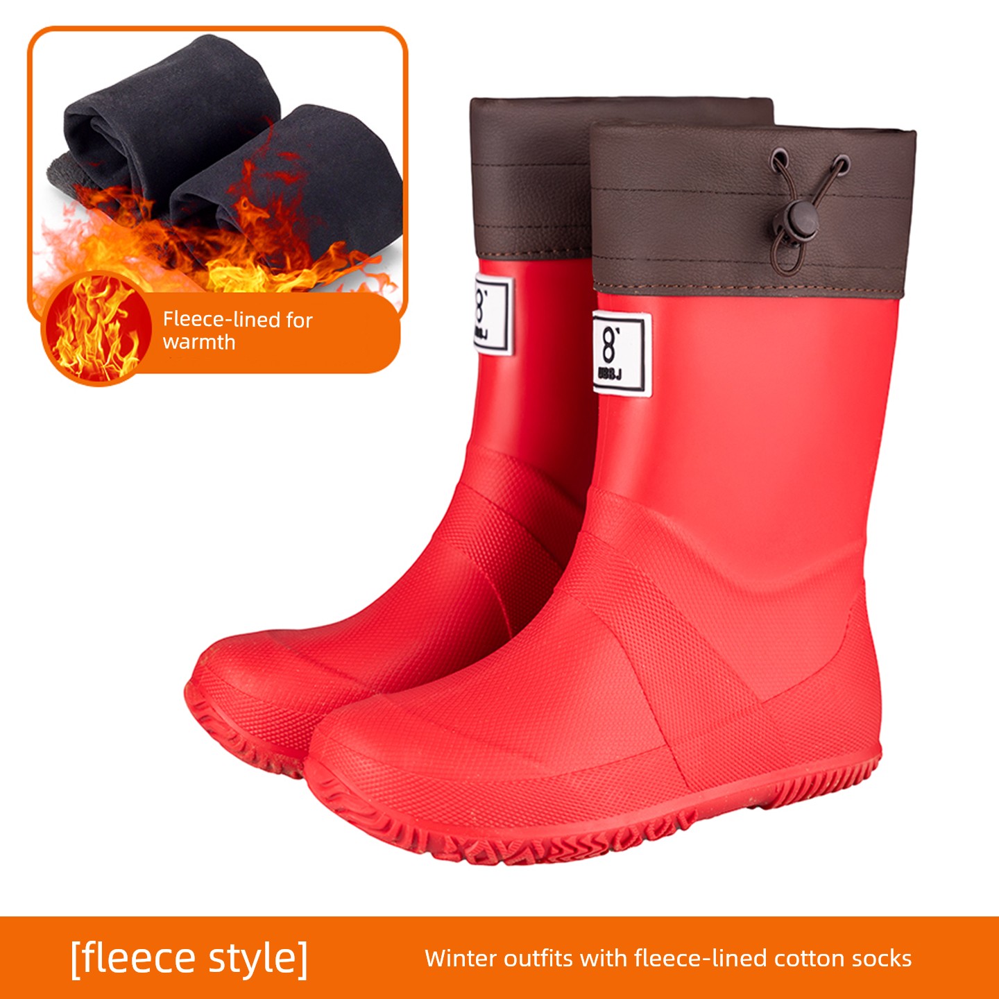 Children's Lightweight Rain Boots, Foldable Rain Boots for Men and Women, Couple's Rain Boots for Rainforest Hiking, Non-Slip Waterproof Shoes, Mid-High — 6