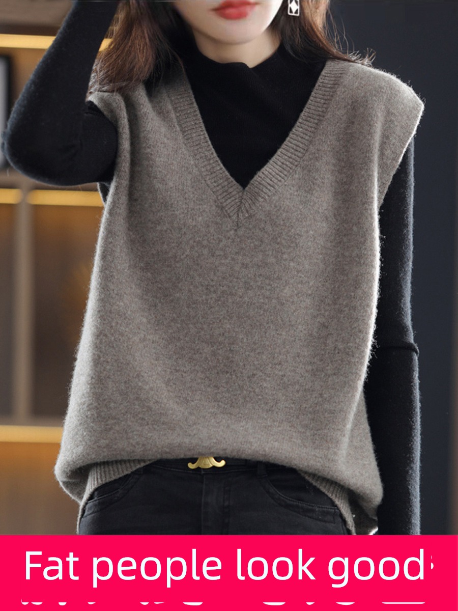 easy Condom Sleeveless jacket Spring, autumn and winter knitting Vest