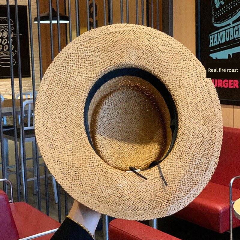 Internet celebrity ins Flat eaves Travel sandy beach on vacation Straw hat