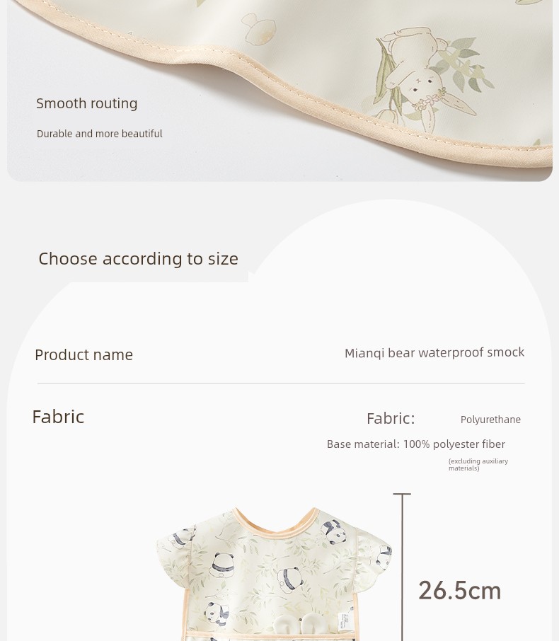Baby Smock, Kidsren's Eating Bib, Baby Food Supplement, Waterproof and Anti-Dirty, Lace Sleeves for Baby Girls, Summer Thin Apron — 19