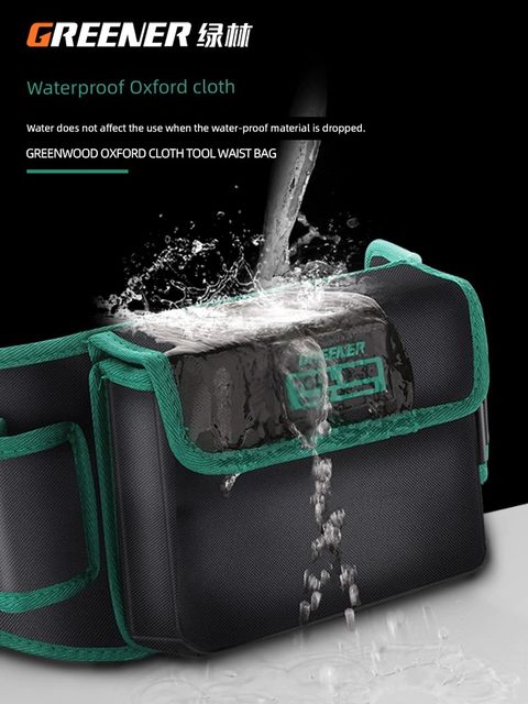 Green Forest Tools and Waist Bag Electrician Sturdy, Durable, Portable, Small Storage and Repair Wear-resistant Multi-function Bag Hanging Special