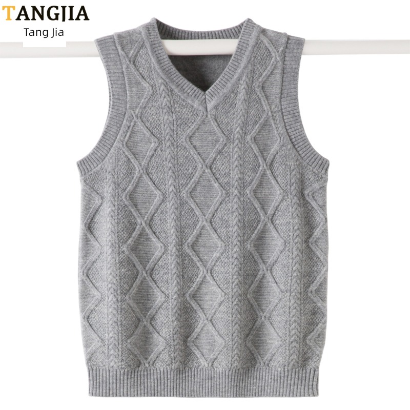V-collar teenagers Autumn and winter easy Wool knitting vest