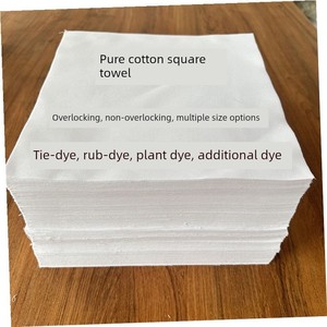 Tie-Dye Wax-Dyed Fabric Pure Cotton Handkerchief for Printing Kindergarten DIY White Special Square Towel Wholesale Encr