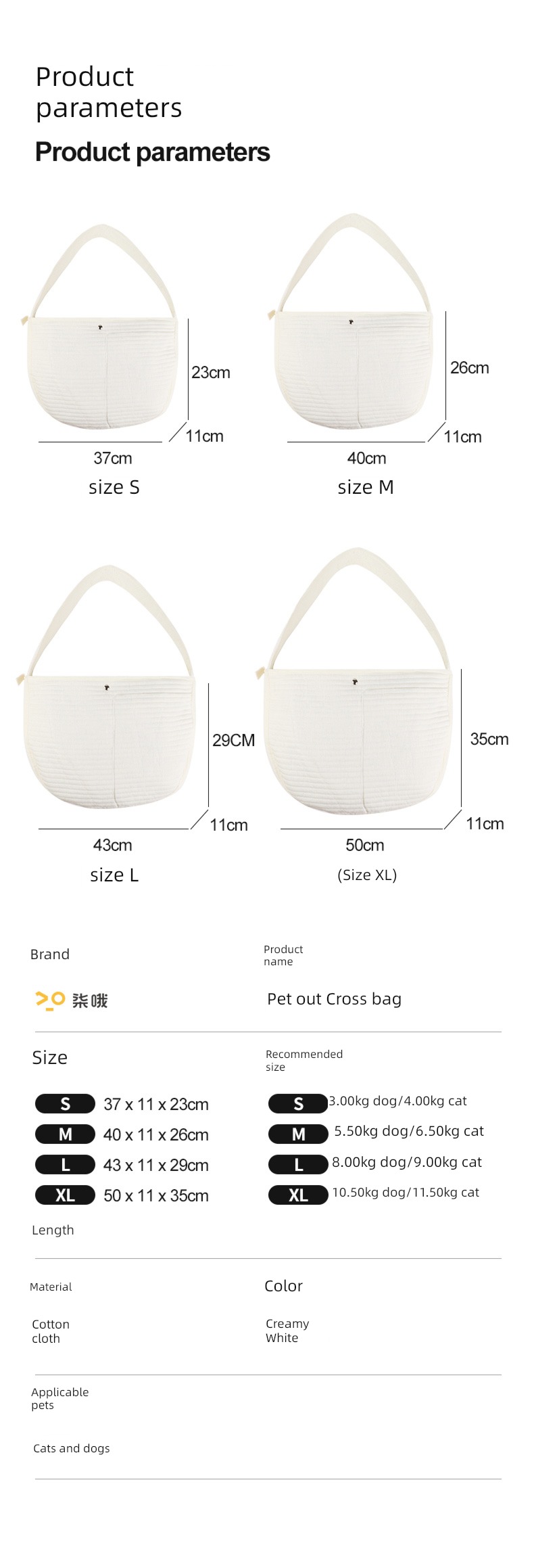 Portable Dog Messenger Miniature dog canvas One shoulder Cat bag