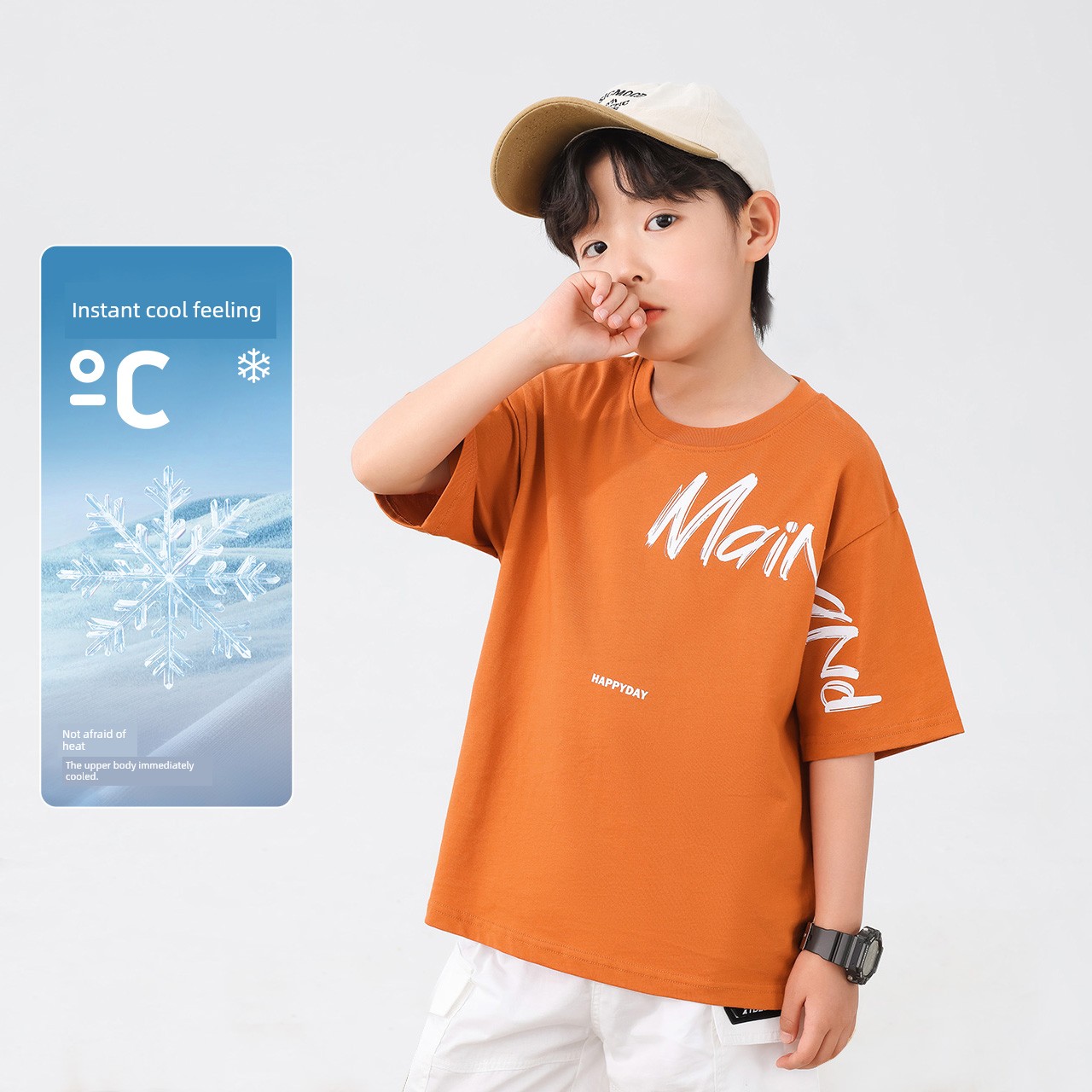 Left West Short Sleeve Cool Boy Cool Handsome Children's Summer Clothing — 5