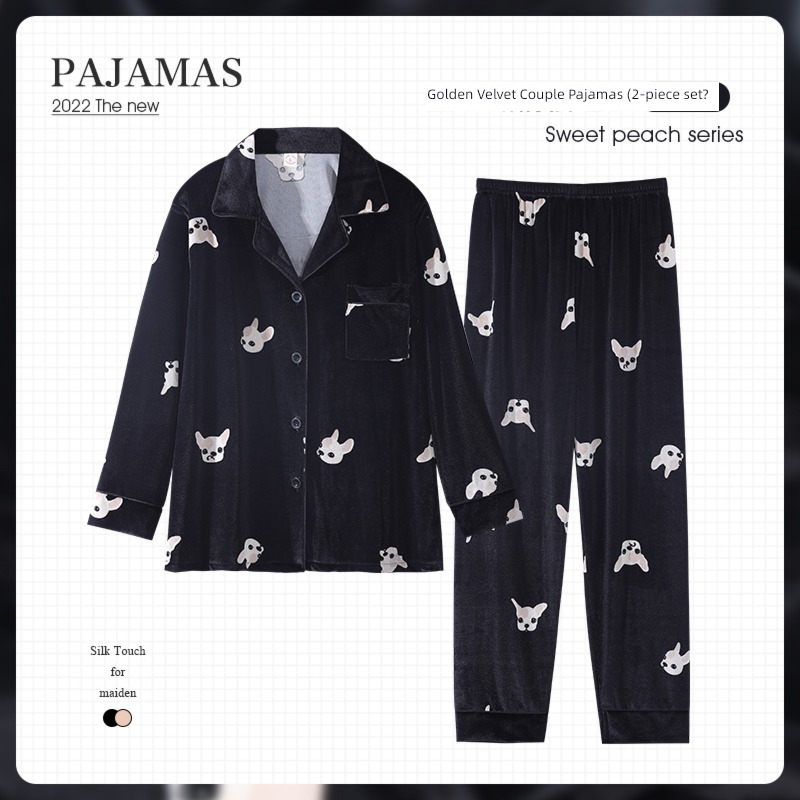 Zhou Shen White Deer Same female Velvet lovers pajamas