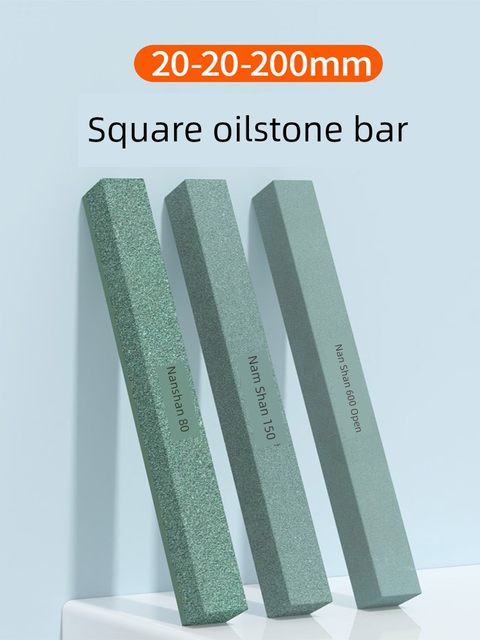Nanshan Oil Stone 20*20*200mm Green Silicon Carbide Jade Whetstone Polished Fine Grinding Square Oil Stone Stick