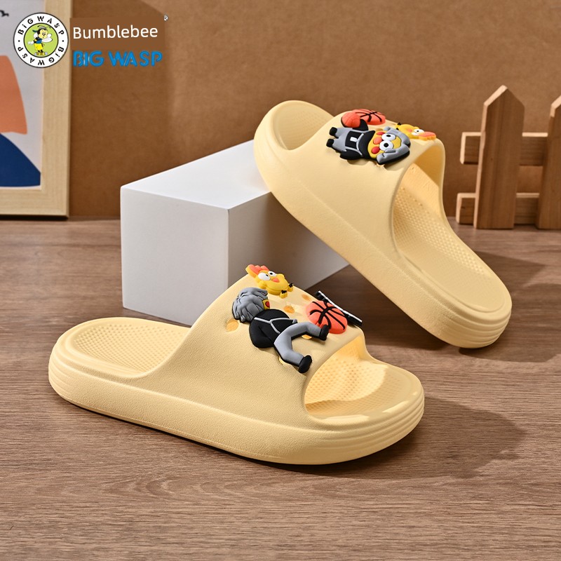 Bumblebee Children's Slippers for Boys, Non-Slip, New Model for Toddlers, Indoor Car-Shaped Bathroom Quiet Slippers — 6