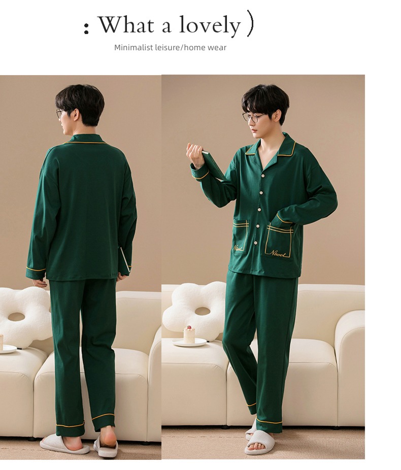 lovers autumn cotton material Cardigan ma'am Can be worn out pajamas