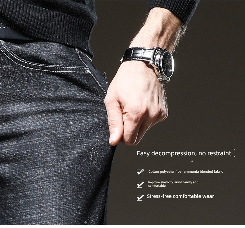 Romon Straight cylinder Self-cultivation autumn Korean version trend Jeans