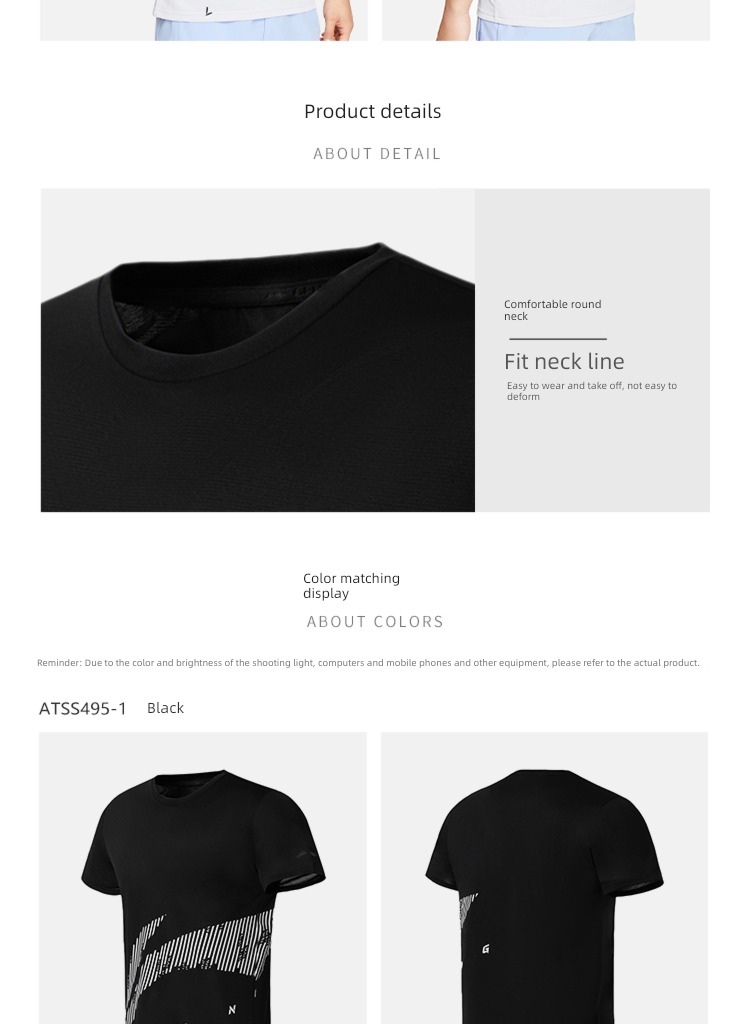 Li Ning quick-drying pleasantly cool Short sleeve male Athletic Wear T-shirt