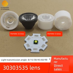 Led 3535 Condenser Lens Xpe Small Lens 3030 Smooth Surface 10 Degree 30 45 90 Degree 21.6mm 23