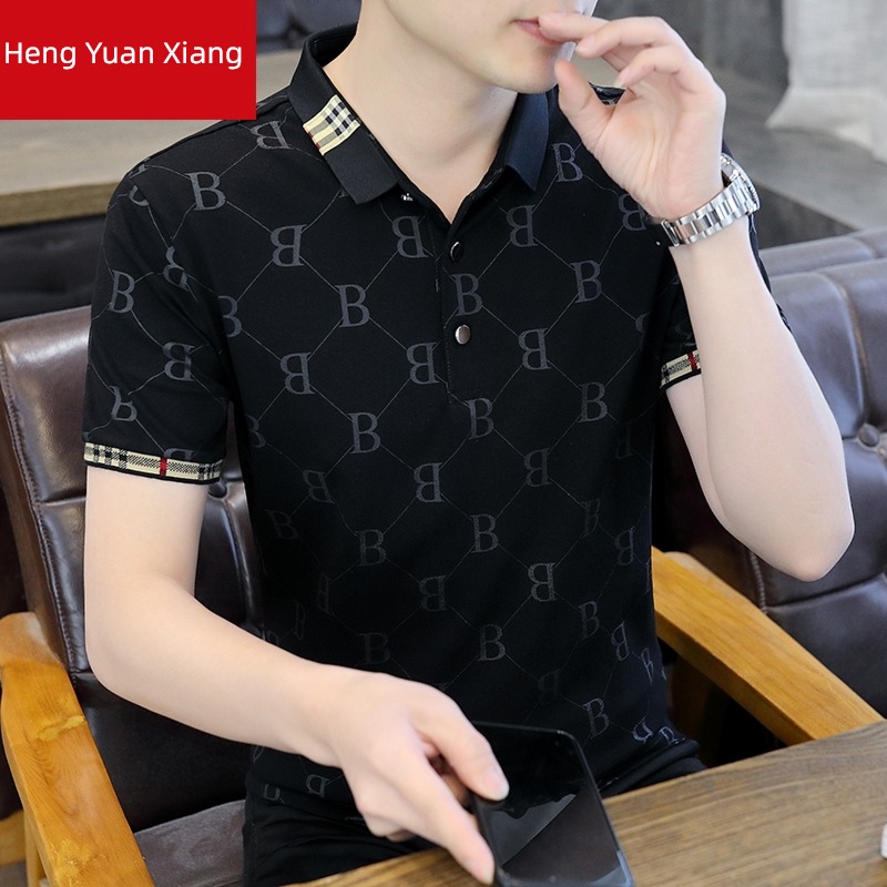 hyz  high-end man leisure time business affairs Short sleeve T-shirt