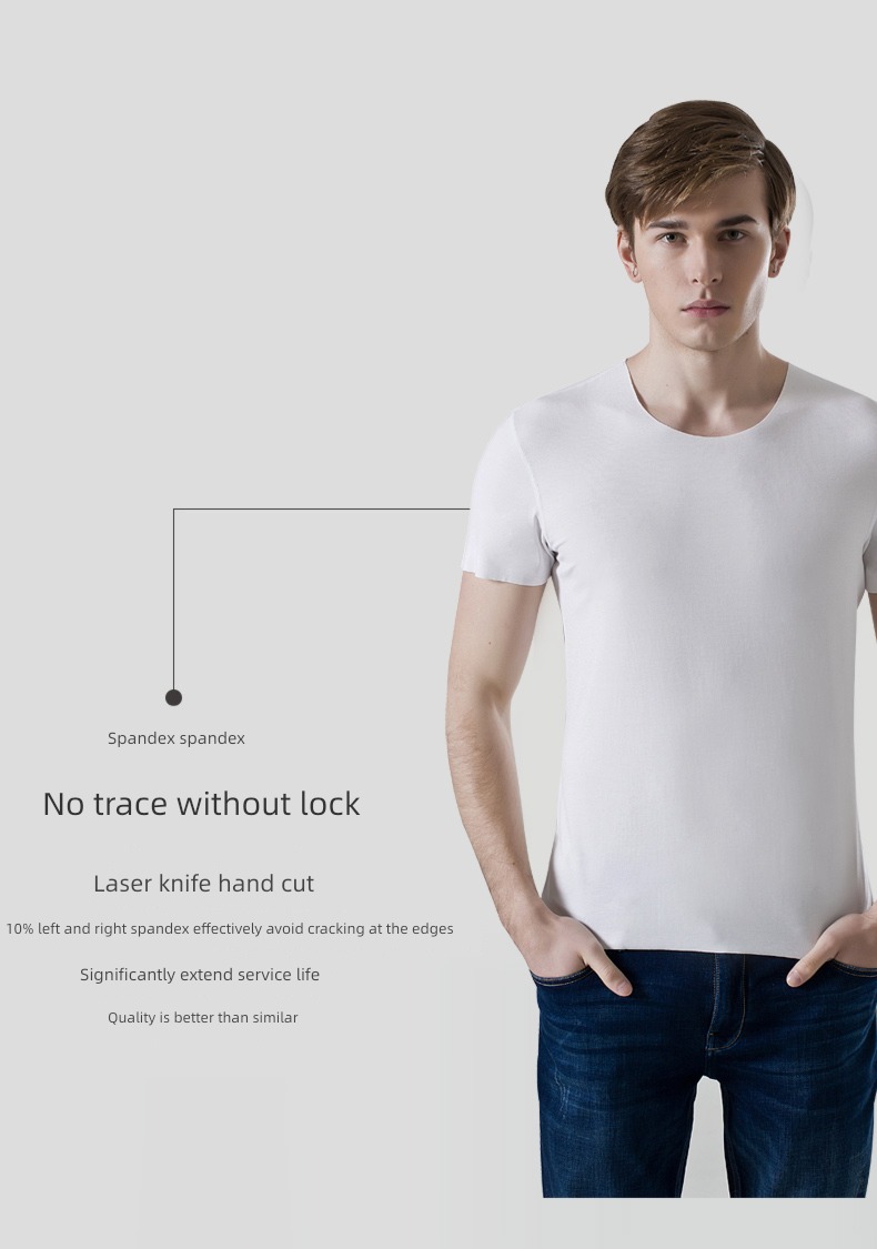 modal  man V-neck Tight fitting Undershirt Short sleeve T-shirt