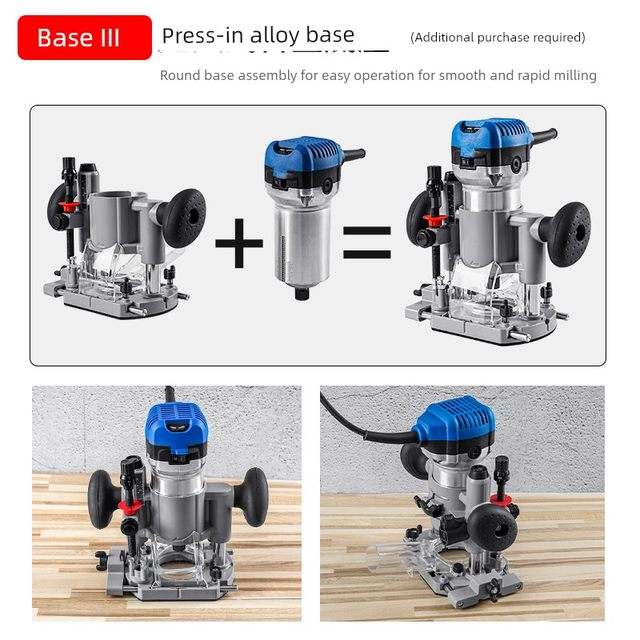 Electric edge trimming machine slotting machine woodworking tool multi-function gong machine engraving complete wood milling base