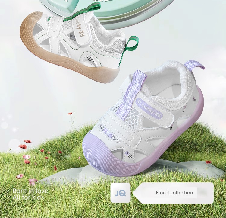Jq Jingqi Baby Sandals Summer New Style Non-Slip Soft-Soled Baby Shoes for Boys and Girls with Hollow Mesh Breathable Functional Shoes — 3