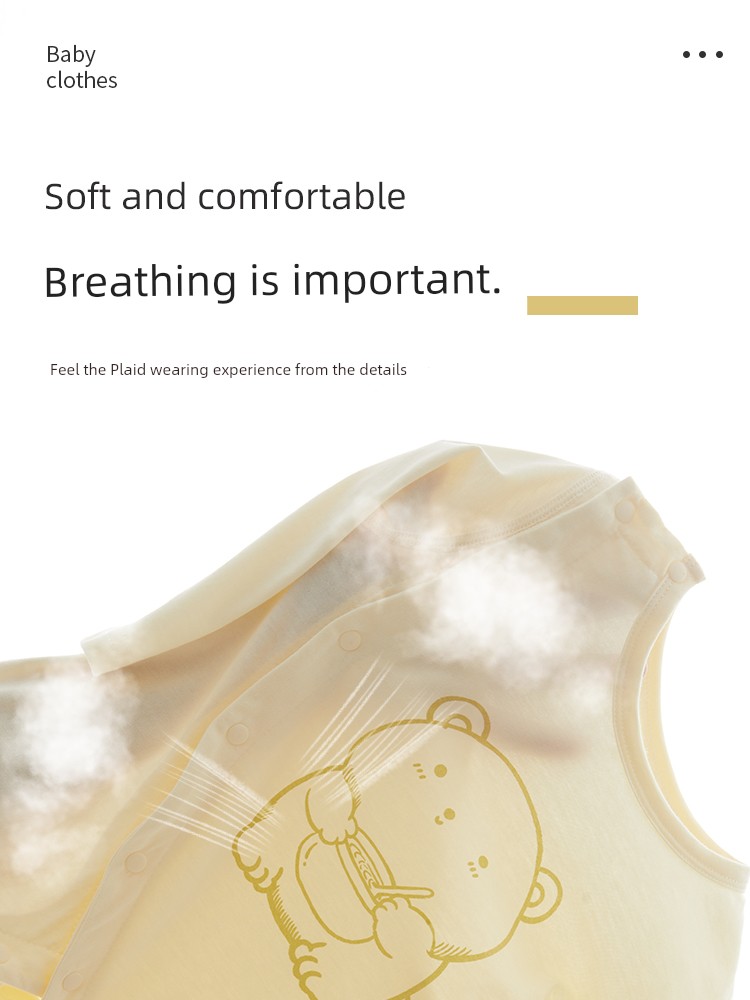 Spring & Fall Thin Clothes for Babies Summer Air Conditioning Room Clothes Pure Cotton Double Layer Bellyband Boneless Pajamas Close-Fitting Intimates — 5