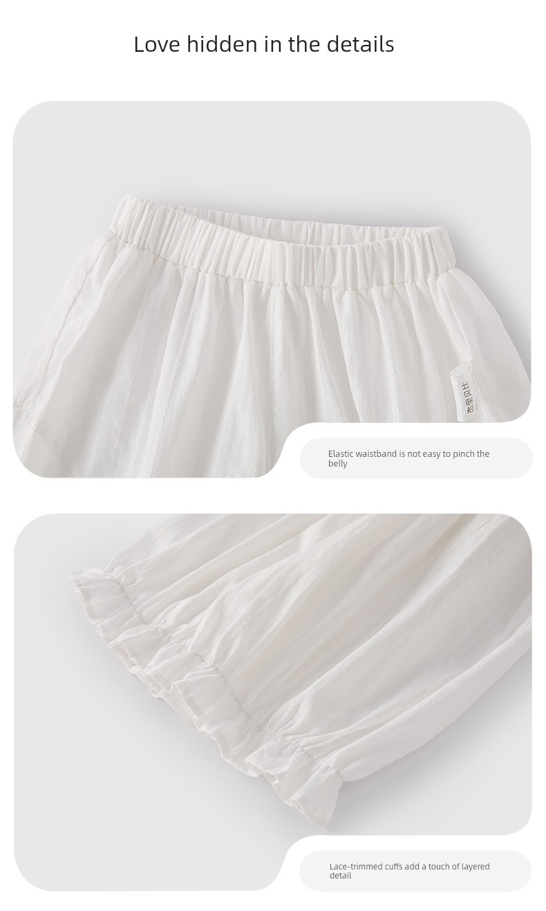 Jellybaby Girls' Pants Summer Thin Style 2026 New Casual Long Pants for Small Children Loose Baby Anti-Mosquito Pants — 60