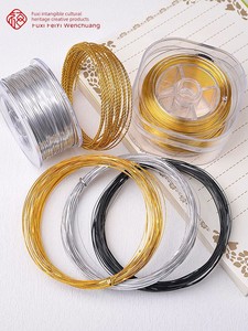 Cloisonné Enamel DIY Craft Materials: Gold Wire, Silver Wire, Blue-Purple-Black Floral Wire, Flat Wire