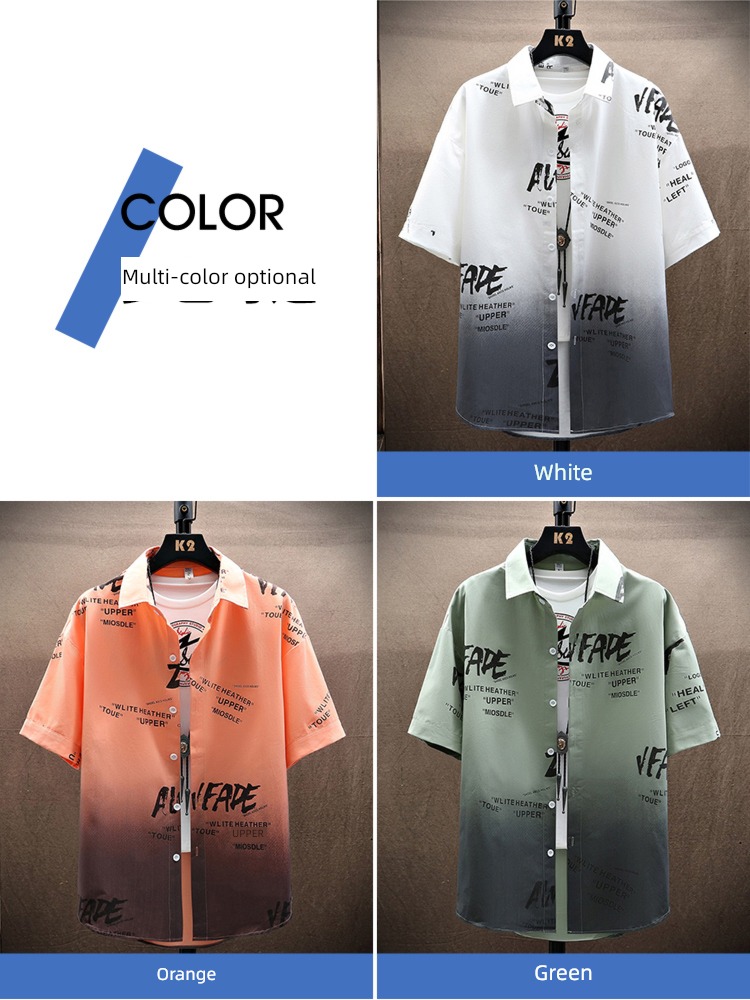 Gradients trend easy Half sleeve handsome leisure time shirt