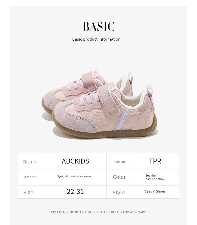 Abckids Girls' Super Stylish Shoes Children's Sneakers 2026 New Autumn Student Running Shoes with Soft Soles — 6