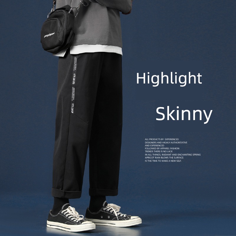 Spring and Autumn Straight cylinder easy work clothes Broad leg leisure time trousers