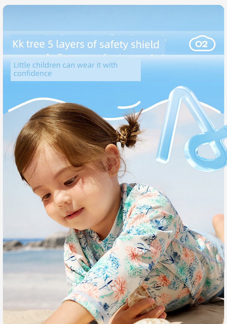 Kk Tree Children's Swimwear Boys Girls Sun Protection Baby Swimwear Toddler Two-Piece One-Piece Swimsuit Infant New Summer Model — 14