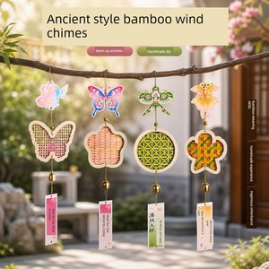 Chinese Valentine's Day Bamboo Wind Chimes Summer Vacation DIY Children's Craft Materials Intangible Cultural Heritage A
