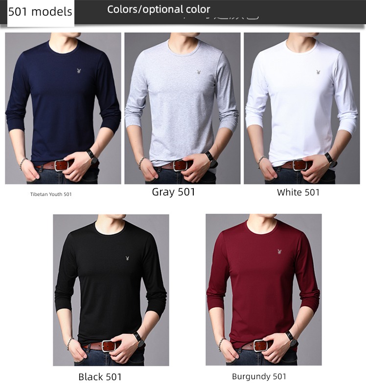 dandy Long sleeve T-shirt man 2022 Autumn clothes pure cotton Put on your clothes trend Undershirt Autumn clothes Big size men's wear