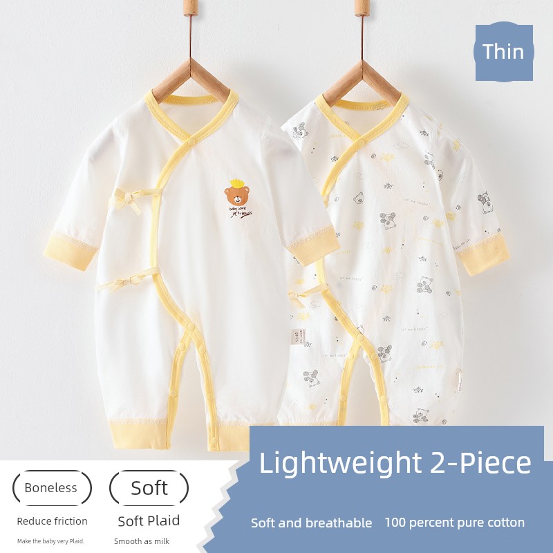 Spring and Autumn Pure Cotton Newborn Baby Base Gown — 8