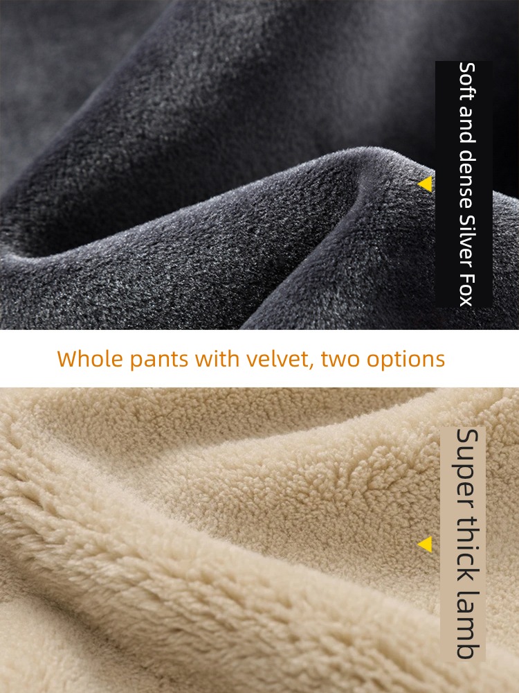 Increase fertilizer Lamb cashmere motion Autumn and winter Casual pants