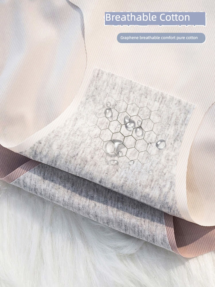 Thin money Ice silk Cotton crotch middle-waisted female summer underpants