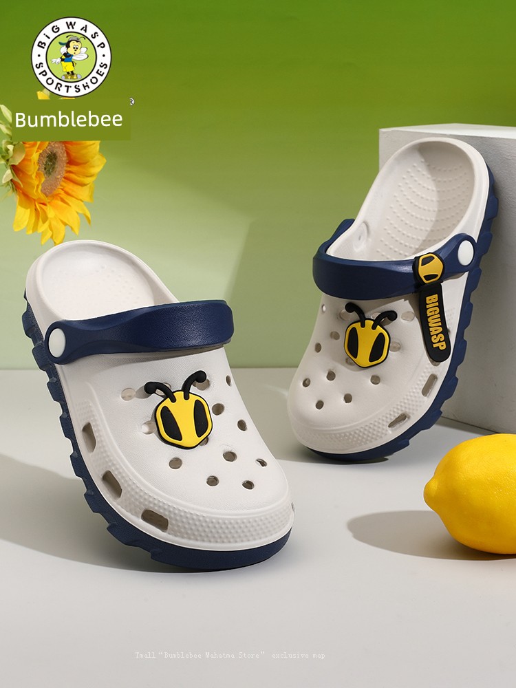 Bumblebee Boys' Clogs, Children's Boys' Sandals, Non-Slip, Anti-Odor, Summer Beach Slippers, Kids' Shoes