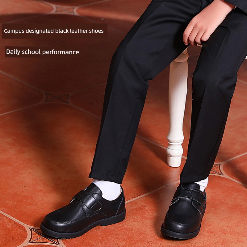 Boys' Performance Spring & Fall New Arrival Soft Bottom Student Leather Shoes — 3