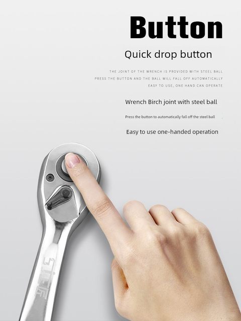Shangjiang Tool Ratchet Wrench Large, Medium, Small Flying 72-tooth straight bent handle Quick ratchet handle Auto repair sleeve wrench