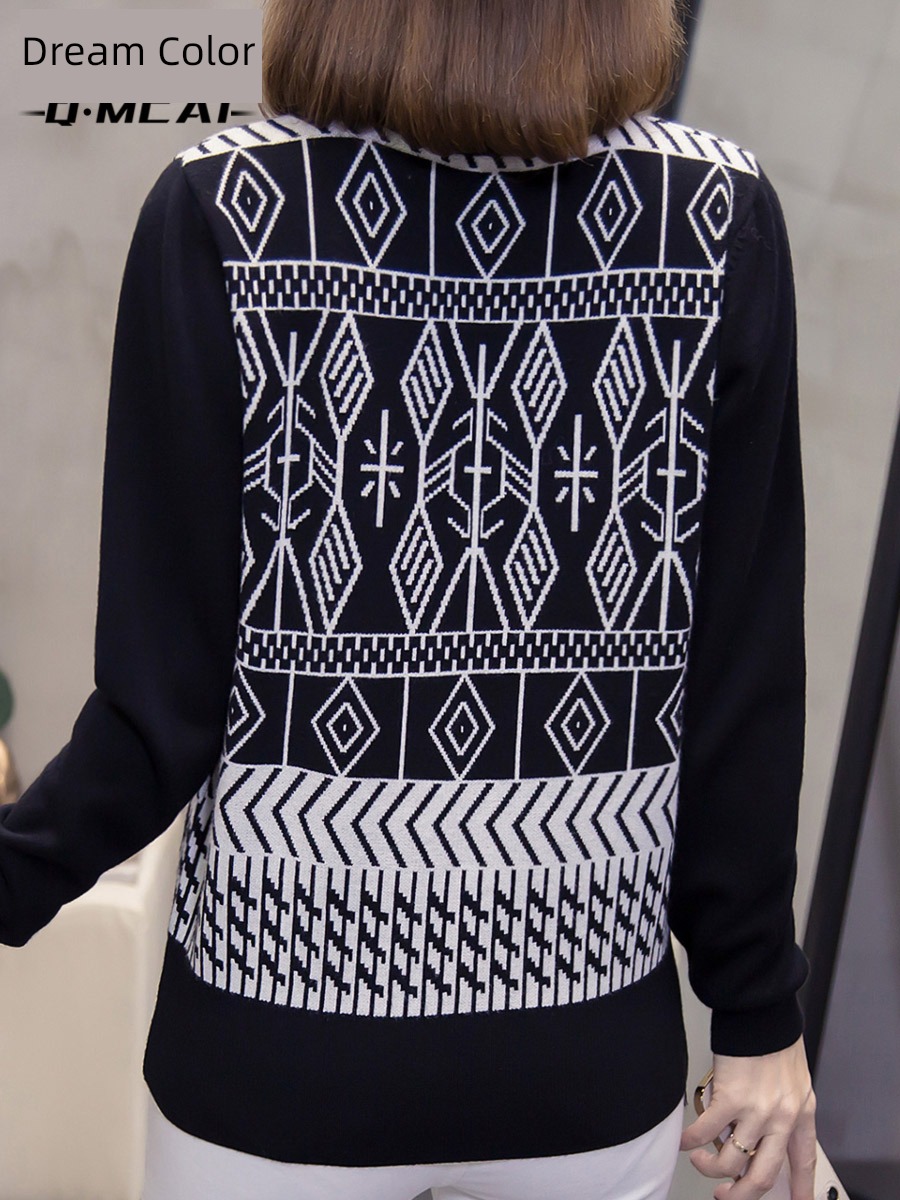 Fat mm Fake two sweater ma'am Autumn and winter clothes Inner lap Put on your clothes fashionable High collar Lay a foundation Sweater European goods Small shirt