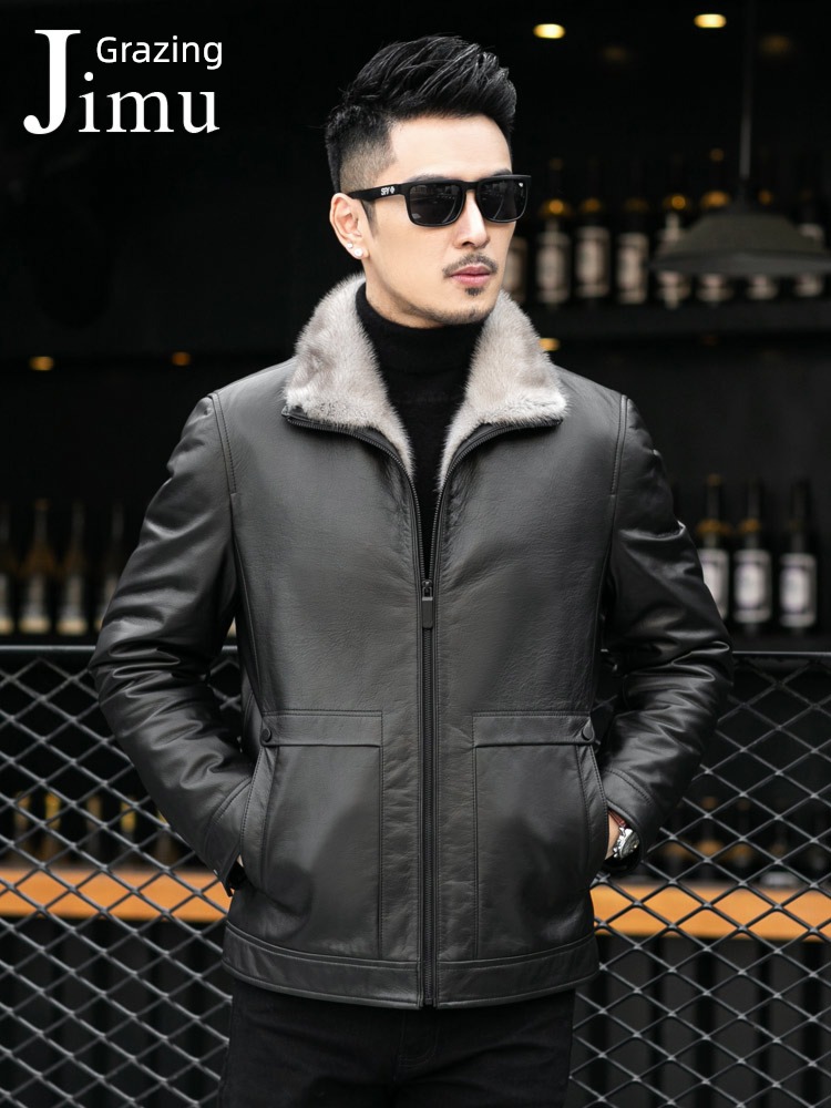 winter Haining man Mink skin loose coat Jacket Inner bladder