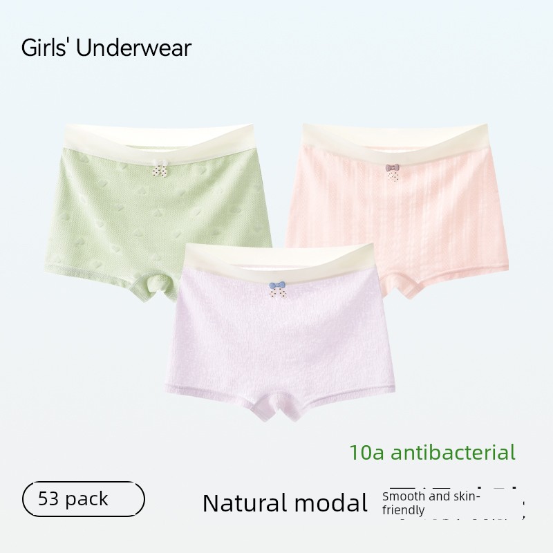 Girls' Underwear, Ice Silk Modal, Medium and Large Children's Boxer Briefs, Summer Thin Style, for Teenagers in the Developmental Period, 12 Years Old — 6