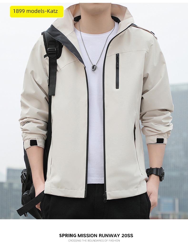 Romon autumn Hooded motion leisure time man loose coat
