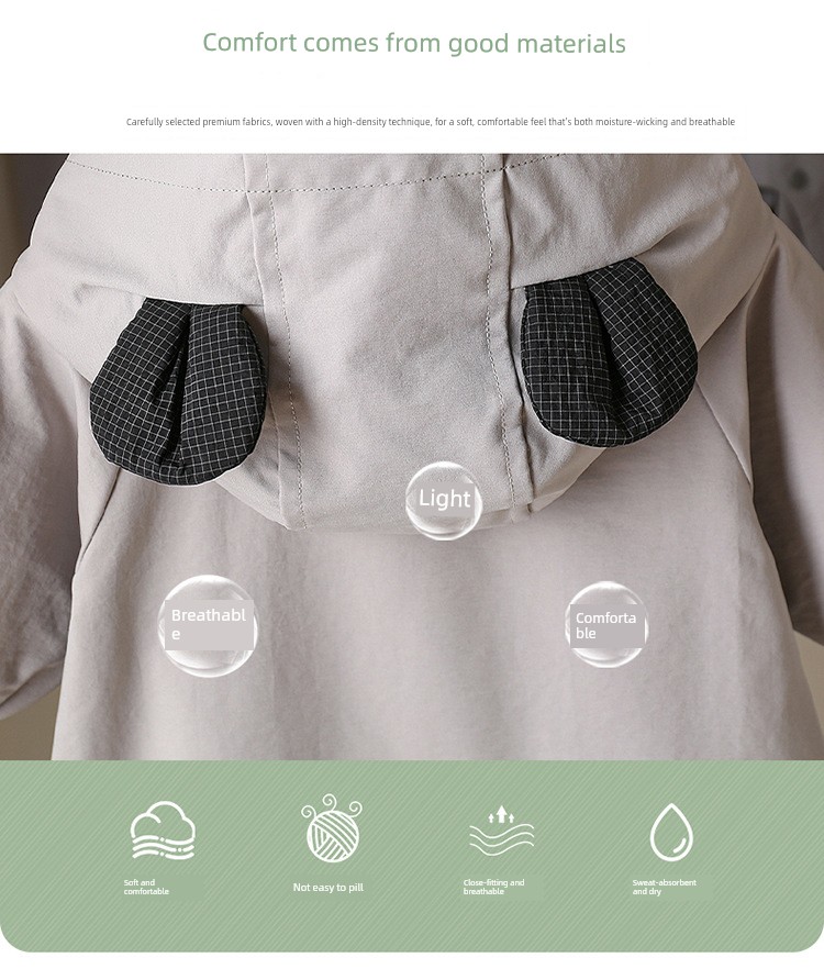 Windproof Outdoor Clothing for Babies, Early Autumn One-Piece Suit, Super Cute Cartoon Baby Spring and Autumn Crawling Suit, Hooded Jacket — 4