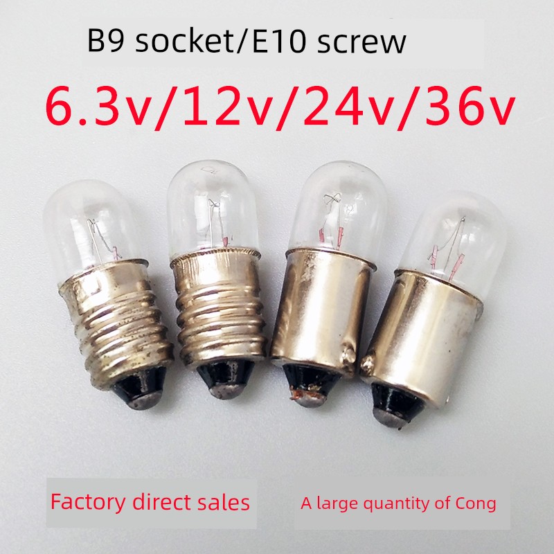 B9/E10 Device Button Small Indicator Bulb 6. 3v12v24v36v1w2w3w4w5w0.12a Screw Bayonet