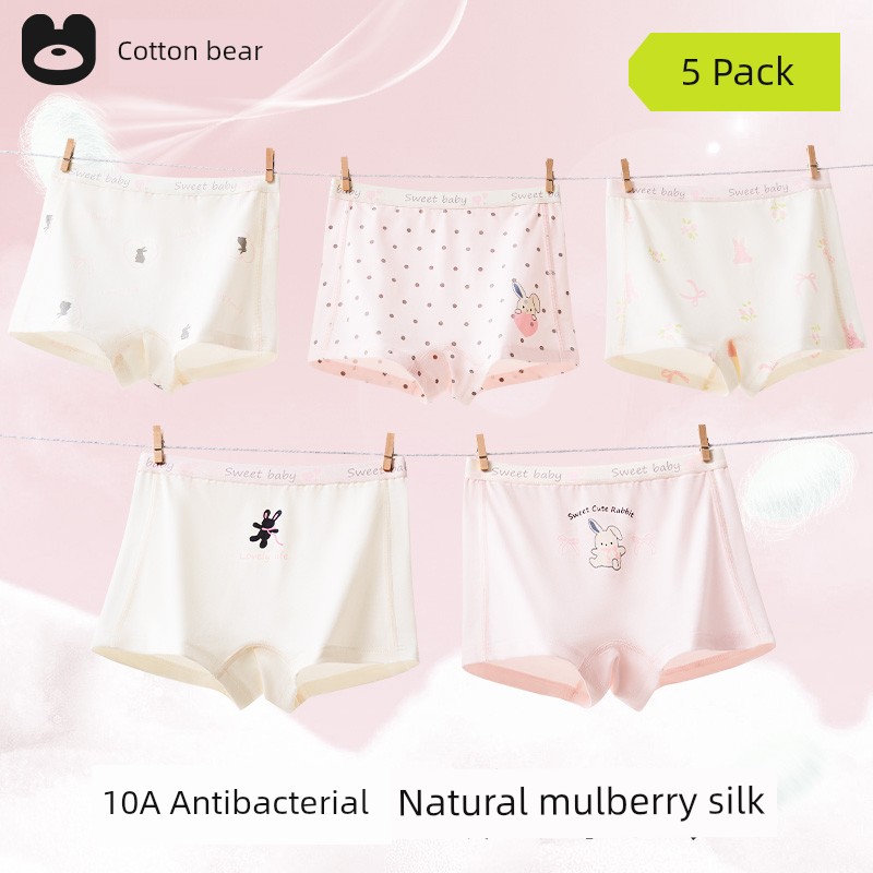 Children's Underwear for Girls, Class a Long-Staple Cotton Boxer Briefs, Girls' Triangle Briefs, Toddler and Older Girls' Flat-Angle Briefs That Don'T — 6