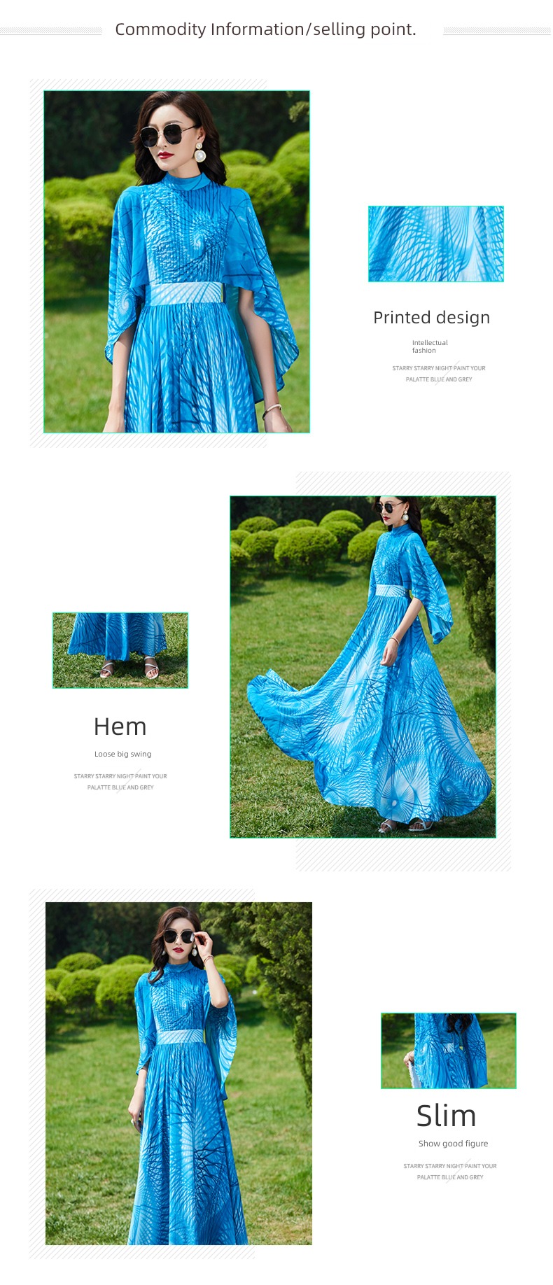 large pagoda sleeve summer Self-cultivation High waist Long skirts cloak