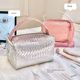 Japanese Seiko woven silver powder makeup bag wash 2025 new portable large capacity travel product storage bag