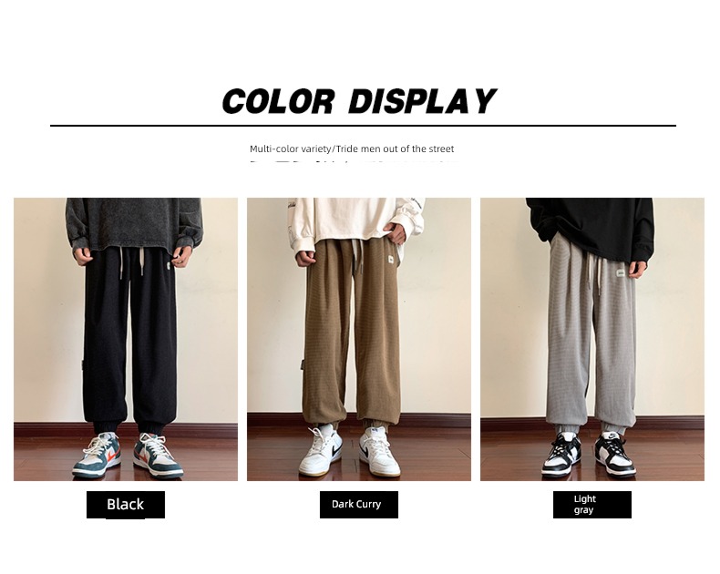 Spring and Autumn Plush thickening solar system American style Casual pants
