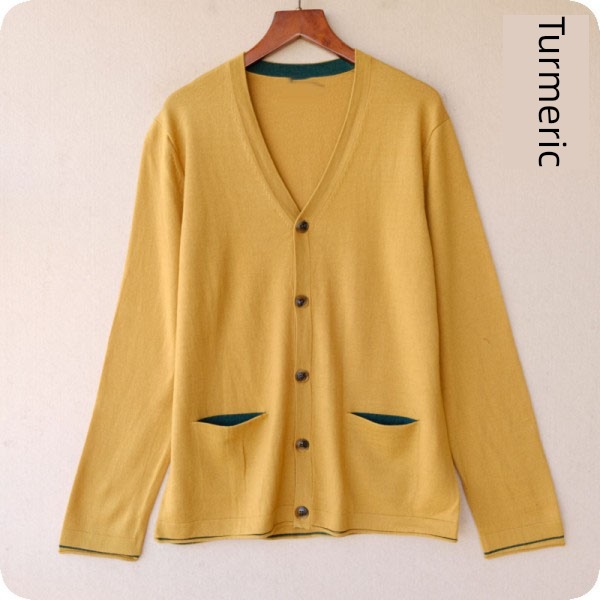 V-neck pure Merino Wool knitting Cardigan Spring