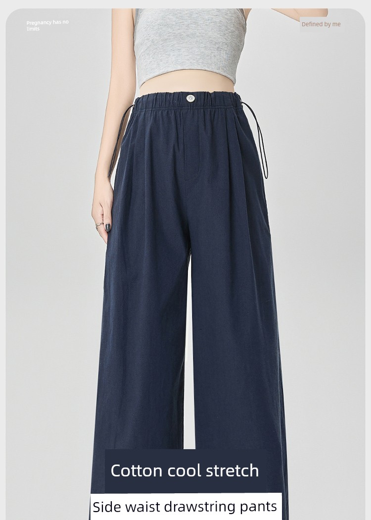 Maternity Pants for Autumn That Don'T Squeeze the Belly, Wide-Leg Pants for Summer, Thin Straight-Leg Pants for Pregnant Women, Petite Long Pants for Autumn — 1